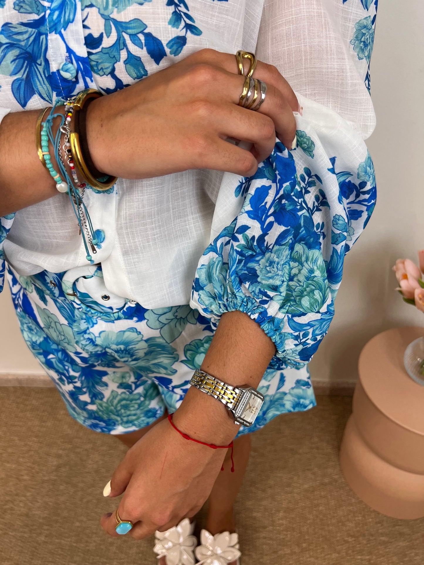 Camisa Blue Flowers