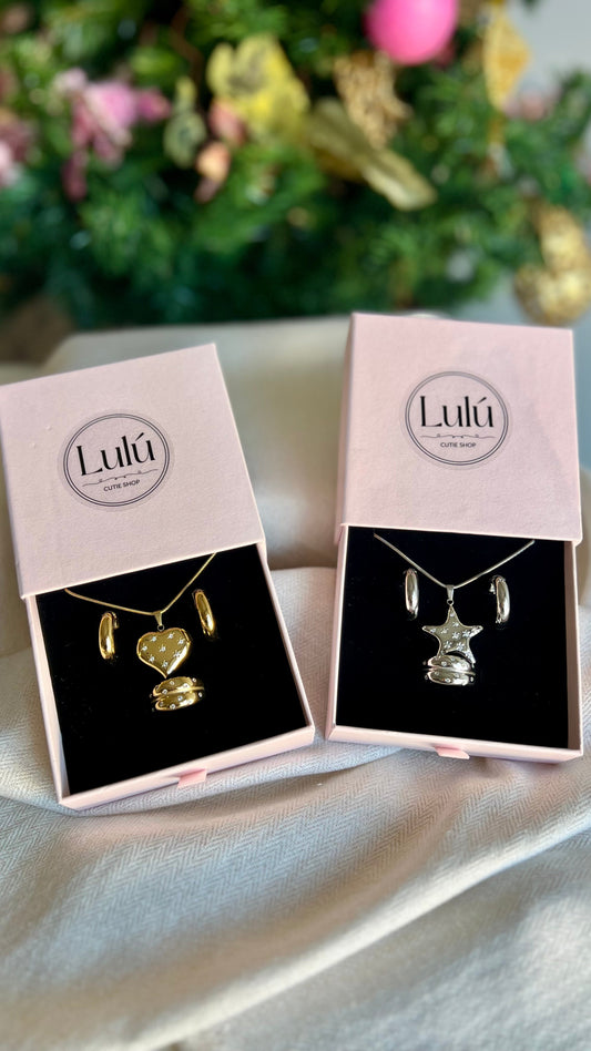 Pack Regalo - Colgante, Pendientes y Anillo Star